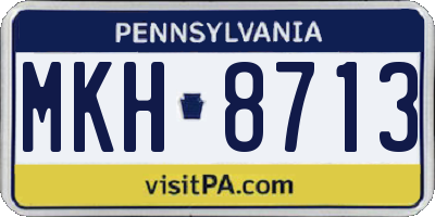 PA license plate MKH8713