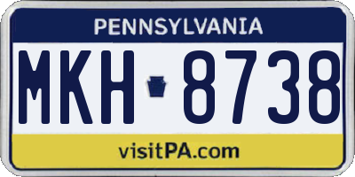 PA license plate MKH8738
