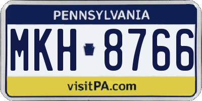 PA license plate MKH8766