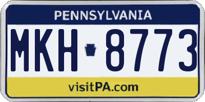 PA license plate MKH8773