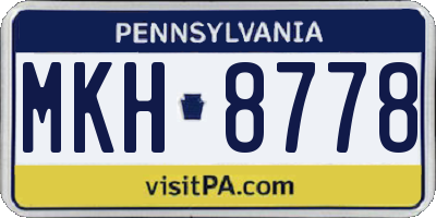 PA license plate MKH8778