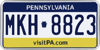 PA license plate MKH8823