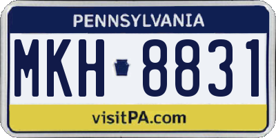 PA license plate MKH8831