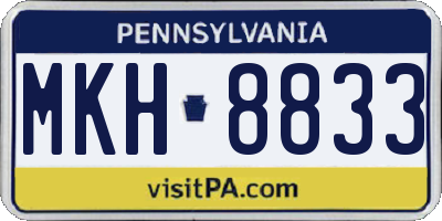PA license plate MKH8833