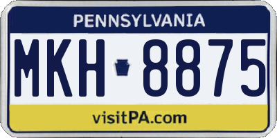 PA license plate MKH8875