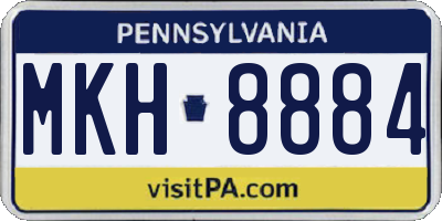 PA license plate MKH8884