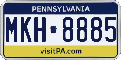 PA license plate MKH8885