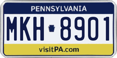 PA license plate MKH8901