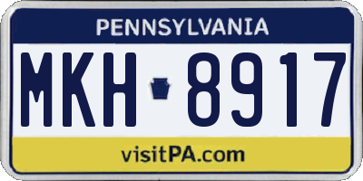 PA license plate MKH8917