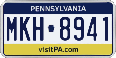PA license plate MKH8941