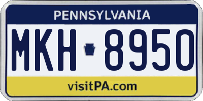 PA license plate MKH8950
