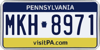 PA license plate MKH8971