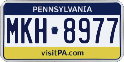 PA license plate MKH8977
