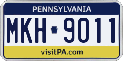 PA license plate MKH9011