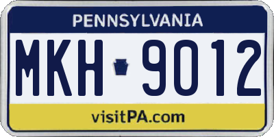 PA license plate MKH9012