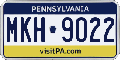 PA license plate MKH9022
