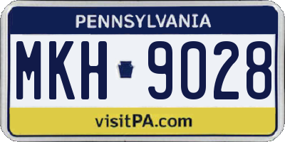 PA license plate MKH9028