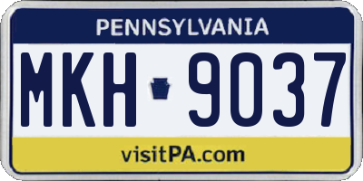 PA license plate MKH9037