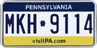PA license plate MKH9114