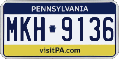 PA license plate MKH9136
