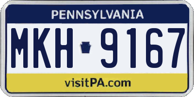 PA license plate MKH9167