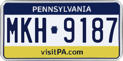 PA license plate MKH9187