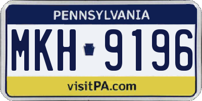 PA license plate MKH9196