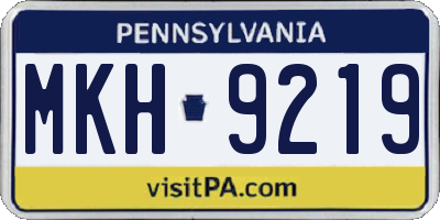 PA license plate MKH9219