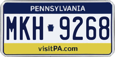 PA license plate MKH9268