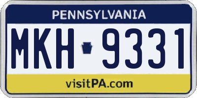 PA license plate MKH9331