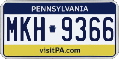 PA license plate MKH9366
