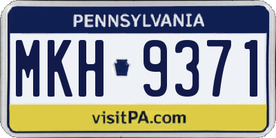 PA license plate MKH9371