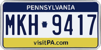 PA license plate MKH9417