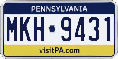 PA license plate MKH9431