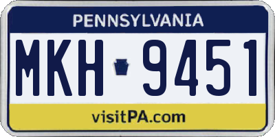 PA license plate MKH9451