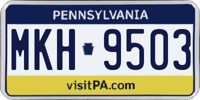 PA license plate MKH9503