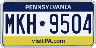 PA license plate MKH9504