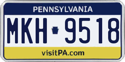 PA license plate MKH9518