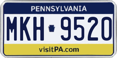 PA license plate MKH9520