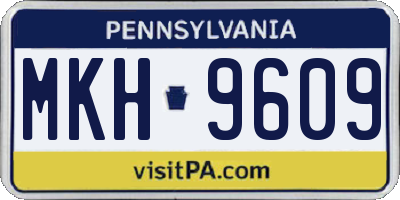 PA license plate MKH9609