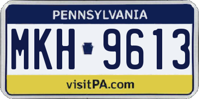 PA license plate MKH9613
