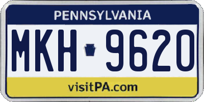 PA license plate MKH9620