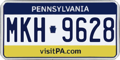 PA license plate MKH9628