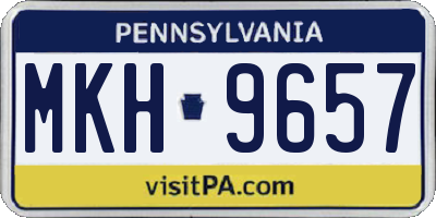 PA license plate MKH9657