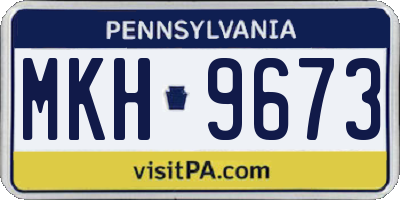 PA license plate MKH9673