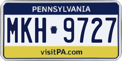 PA license plate MKH9727