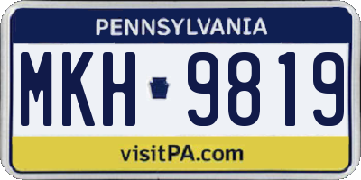 PA license plate MKH9819