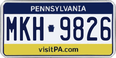 PA license plate MKH9826