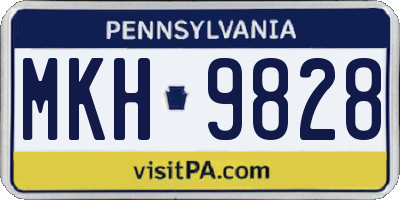 PA license plate MKH9828