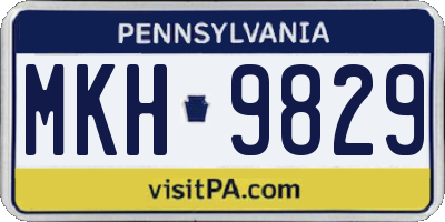 PA license plate MKH9829